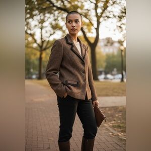 Danny & Nicole Blazer
Brown and Black Blazer with Classic Cut